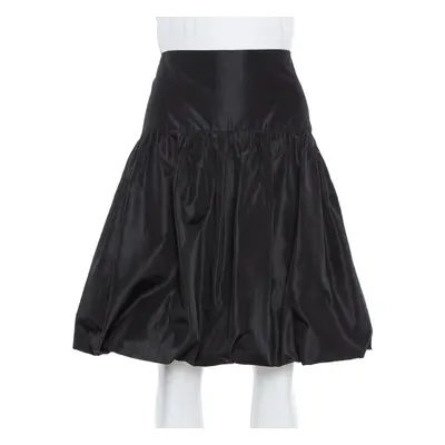 Emporio Armani Black Taffeta Gathered Short Skirt