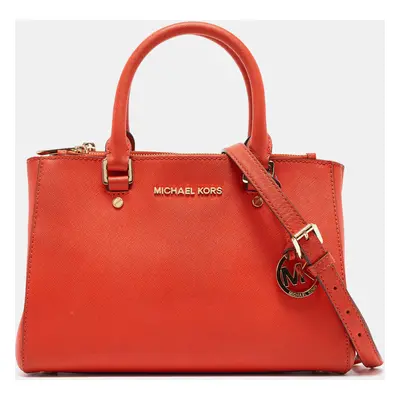 Michael Michael Kors Red Leather Small Sutton Tote