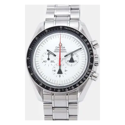 Omega White Stainless Steel Speedmaster 311.32.42.30.04.001 Manual Winding Men's Wristwatch mm