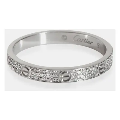 Cartier White Gold Love Wedding Pave Small Diamond Band EU