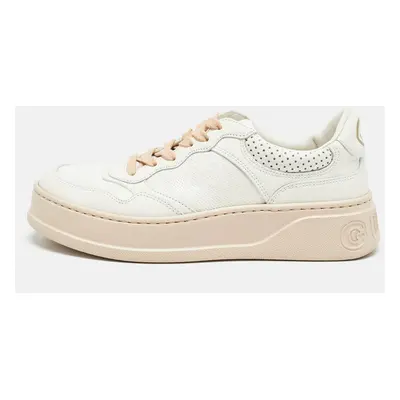 Gucci White Leather GG Low Top Sneakers Size