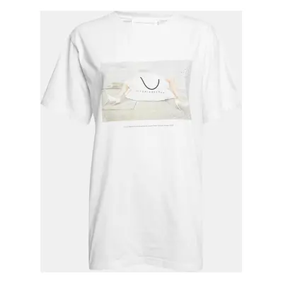 Victoria Victoria Beckham White Printed Cotton Short Sleeve T-Shirt