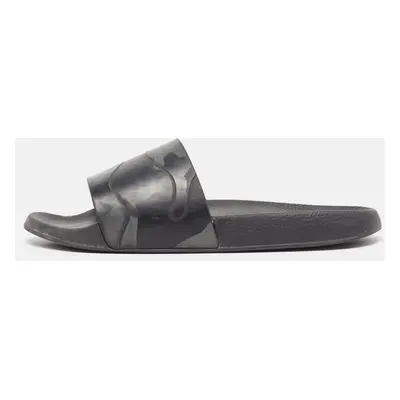 Valentino Black Camo Print Rubber Pool Slides Size