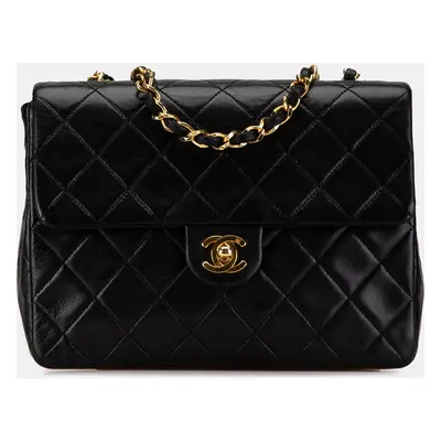 Chanel Black Square Classic Quilted Lambskin Flap Bag