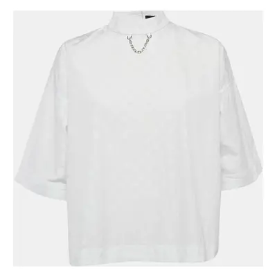 Louis Vuitton White Monogram Fil coupé Cotton Loose Fit Blouse