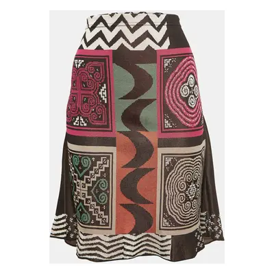 Etro Multicolor Geometric Intarsia Knit Midi Skirt