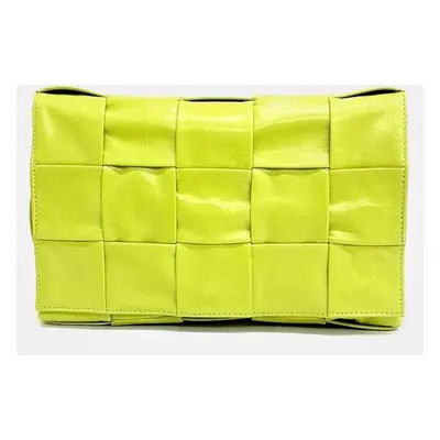 Bottega Veneta Yellow Leather Cassette Shoulder Bag