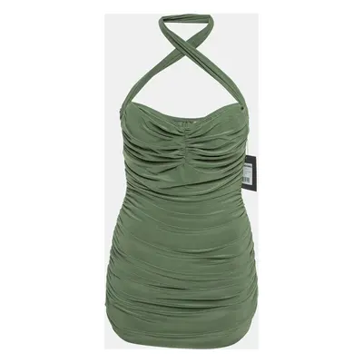 Norma Kamali Green Gathered Jersey Bill Mio Swimsuit