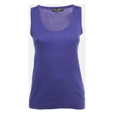 Dolce & Gabbana Purple Cotton Tank Top