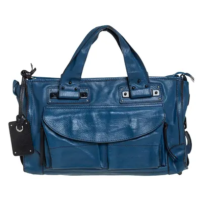 Chloe Blue Leather Tracy Satchel