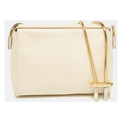 Marni Cream Leather Toggle Shoulder Bag