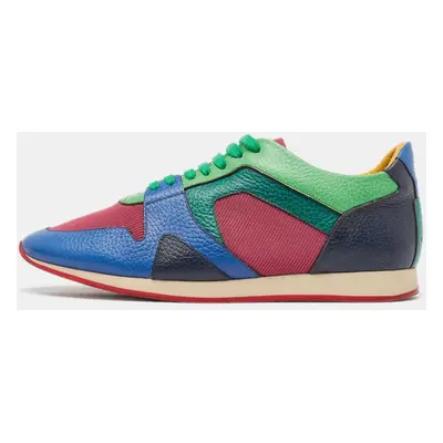 Burberry Multicolor Leather and Mesh Low Top Sneakers Size