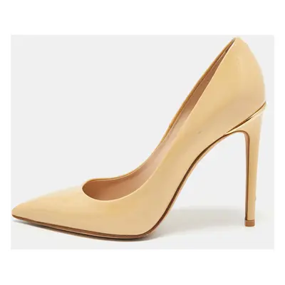 Louis Vuitton Beige Patent Leather Eyeline Pointed Toe Pumps Size