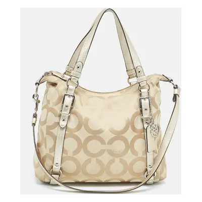 Coach Beige Signature Canvas Shoulder Bag