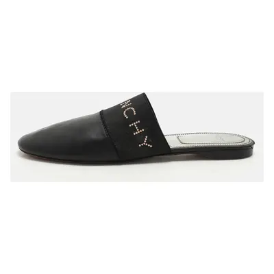 Givenchy Black Leather and Fabric Bedford Mules Size