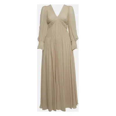 Stella McCartney Cream Carleigh Shirred Silk-Georgette Maxi Dress