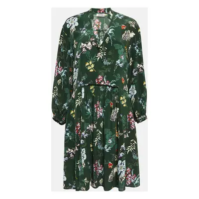 Zadig & Voltaire Green Resist Print Silk Season Dress