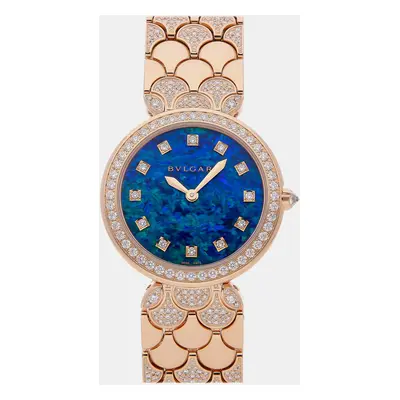 Bvlgari Blue 18k Rose Gold Divas' Dream Quartz Women's Wristwatch mm