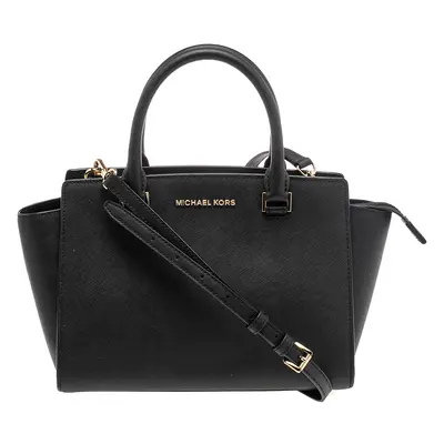 Michael Kors Black Leather Selma Satchel