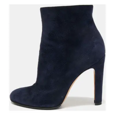 Gianvito Rossi Navy Blue Suede Ankle Booties Size