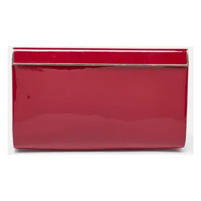 Jimmy Choo Red Patent Leather Carmen Frame Clutch