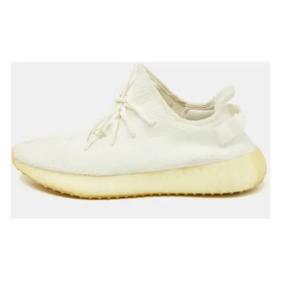 Yeezy x Adidas White Knit Fabric Boost V2 Cream Sneakers Size