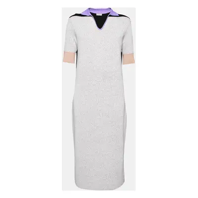 Balenciaga Colorblock Pattern Knit Shift Midi Dress