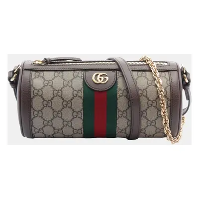 Gucci Beige Brown Multicolor Coated Canvas Leather Ophidia GG Supreme Bag