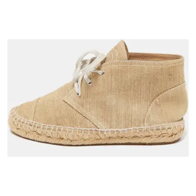 Chanel Beige Suede High Top Sneakers Size