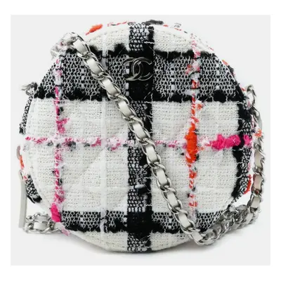 Chanel Tweed Multi Round Classic Chain Shoulder Bag