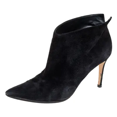 Gianvito Rossi Black Suede Kat Mid Booties Size 40.5