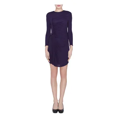 3.1 Phillip Lim Purple Jersey Ruched Front Draped Long Sleeve Dress