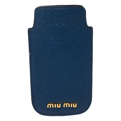 Miu Miu Blue Leather Phone Case