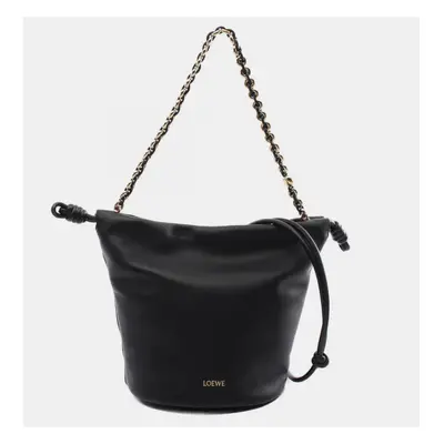 Loewe Leather Black Flamenco Purse Bucket Bag