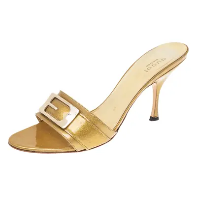 Gucci Gold Glitter Open Toe Sandals Size 36.5