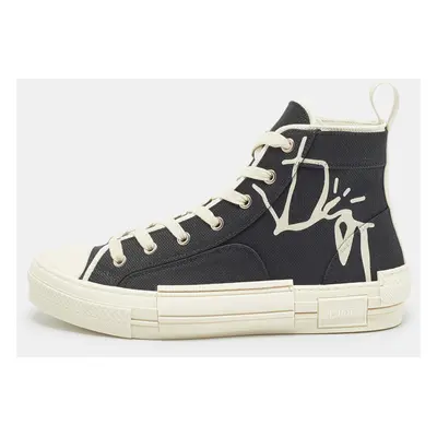 Dior Black Canvas Jack B23 High Top Sneakers Size 41.5