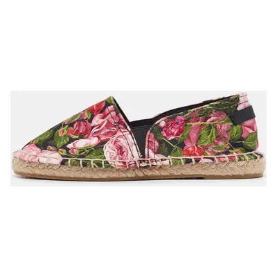 Dolce & Gabbana Tricolor Floral Print Canvas Espadrille Flats Size (Kids)