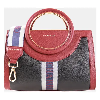 Charriol Bordeaux Leather Deauville Handbag