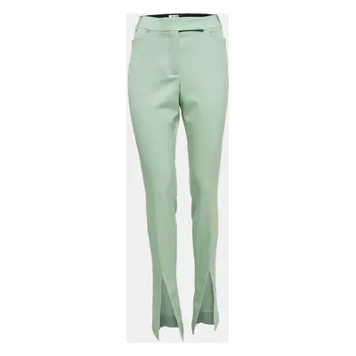 The Attico Green Wool Slit Detail Freja Skinny Pants