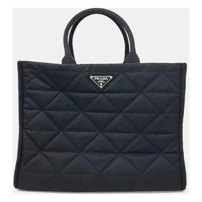 Prada Black Quilted Fabric Tote bag