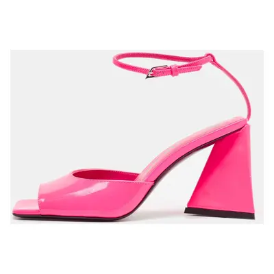 The Attico Pink Leather Piper Ankle Strap Sandals Size