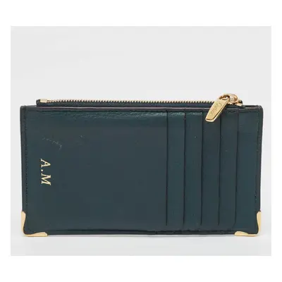 Cartier Green Leather Must de Cartier Zip Card Holder