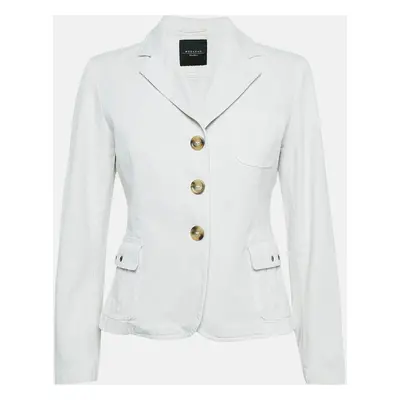 Weekend Max Mara Off White Gabardine Button Front Jacket