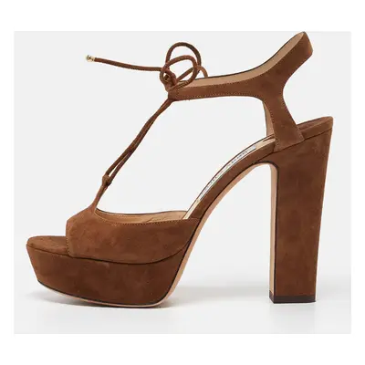 Jimmy Choo Brown Suede Ankle Strap Sandals Size