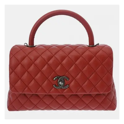 Chanel Red Caviar Skin Matelasse Handbag