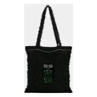 Chanel Large Resin Embellished Tweed Robot Shopping Tote