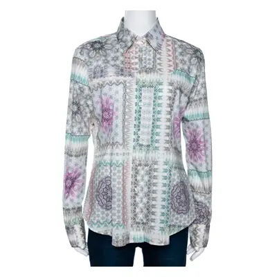 Etro Multicolor Abstract Printed Stretch Cotton Button Front Shirt