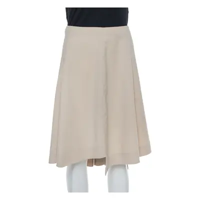 Saint Laurent Paris Ecru Wool Asymmetrical Short Skirt