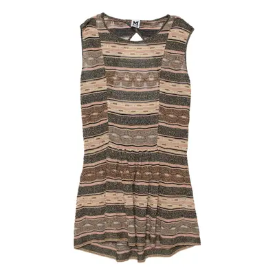 M Missoni Multicolor Lurex Knit Open Back Detail Mini Dress