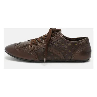 Louis Vuitton Brown Monogram Canvas and Leather Low Top Sneakers Size 40.5